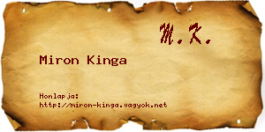 Miron Kinga névjegykártya